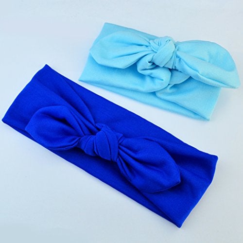 Miayon Women Hair Bands Bows Knot Headbands Rabbit Ear Headwraps Turban Hairband Hair Accessories 10pcs Solid Color for Woman Girls - Image 2