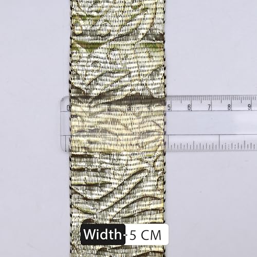Embroiderymaterial Gota Laces Borders Material for Dresses Clothes Apparels Saree Blouses Making Purpose Dark Gold Color (4.5 Meter) - Image 2
