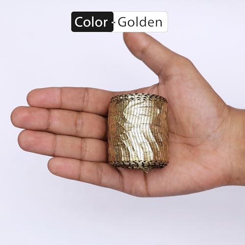Embroiderymaterial Gota Laces Borders Material for Dresses Clothes Apparels Saree Blouses Making Purpose Dark Gold Color (4.5 Meter) - Image 3