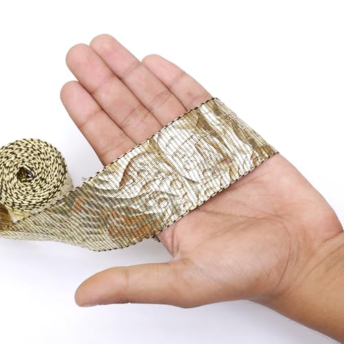 Embroiderymaterial Gota Laces Borders Material for Dresses Clothes Apparels Saree Blouses Making Purpose Dark Gold Color (4.5 Meter) - Image 5