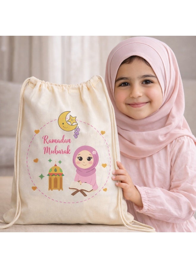 حقائب رمضان برباط قطني - حقيبة صديقة للبيئة قابلة لإعادة الاستخدام، مثالية لتغليف هدايا رمضان كريم، هدايا الحفلات والاحتفالات الاحتفالية - رائعة للاحتفال بالعطلات الإسلامية - Image 4