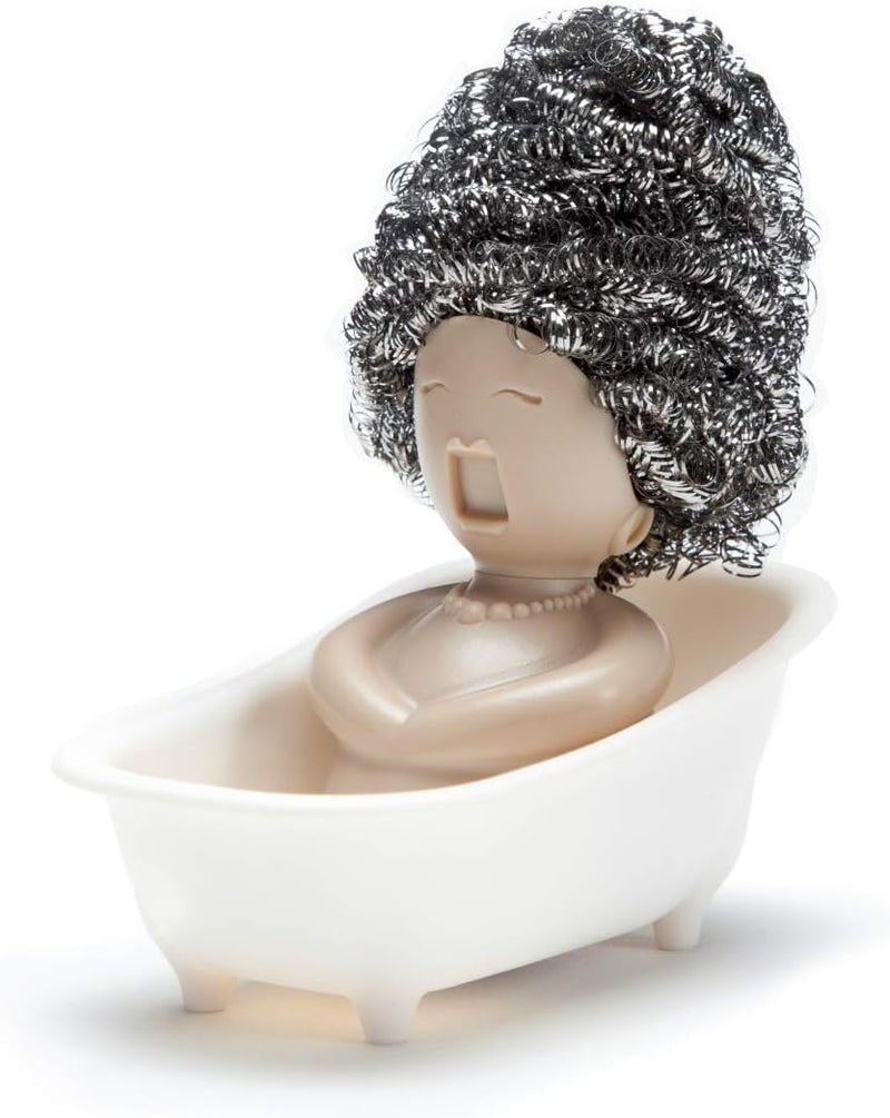 PELEG DESIGN  Soap Opera Sponge Holder for Kitchen Sink Cute  Funny Dish Scrubber Holder Kitchen Organizer Includes 1 Metal Scrubber