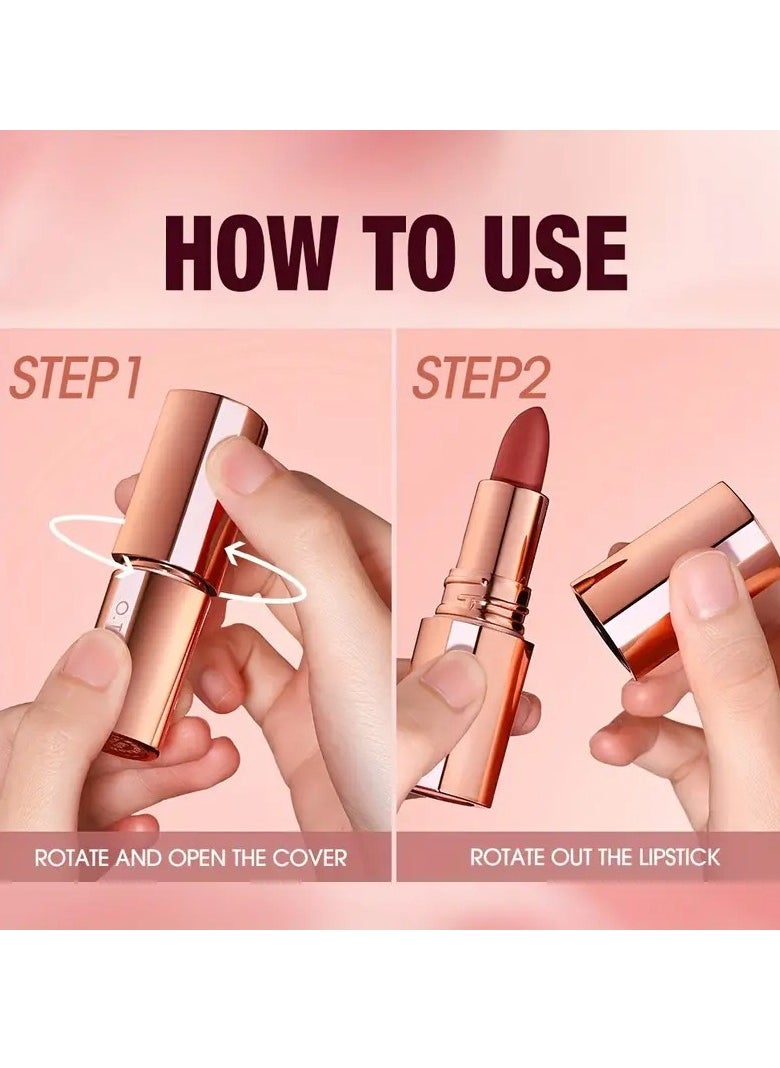 O.TWO.O O.TWO.O Matte Velvet Lipstick for Girls | Waterproof Non-Stick Cup Long-Lasting Lip Gloss Korean Makeup Must-Have OTWOO Lipsticks [M15 CHERISH]  - Image 2