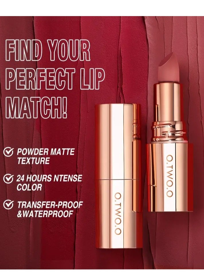 O.TWO.O O.TWO.O Matte Velvet Lipstick for Girls | Waterproof Non-Stick Cup Long-Lasting Lip Gloss Korean Makeup Must-Have OTWOO Lipsticks [M15 CHERISH]  - Image 3