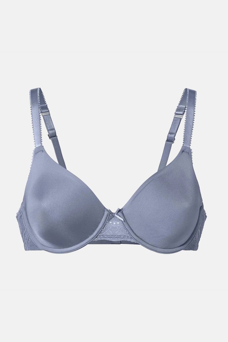 Tchibo Women Lace Detail Underwired Bra, Sage Purple - Image 1
