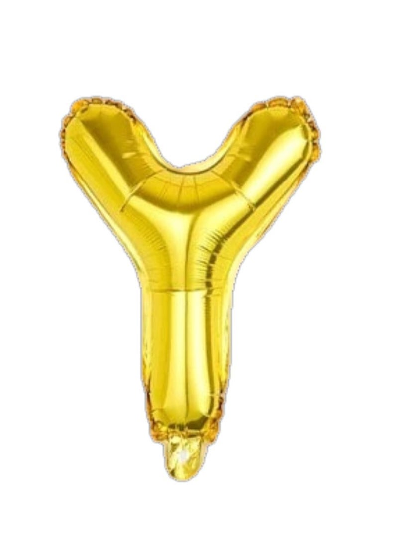 Gold Letter "Y" Balloon for Birthday Parties, Graduations, and All Occasions - Image 1