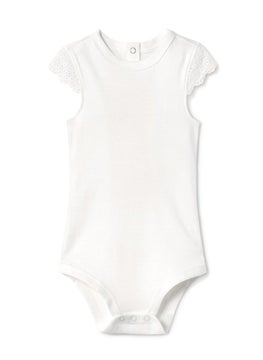 Tchibo Toddlers Girl 3,Pcs Embroidered Sleeve Bodysuit, Blue  - Image 3