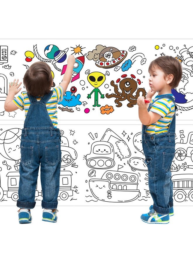 KolorFish KolorFish Coloring Re-Stick Drawing Paper Roll For Kids, 118X12 Inch Large Coloring Poster For Toddlers, Art Paper Crafts Gift For Class Home Birthday Party (Science Technology & Life, 3 M),Watercolor - Image 2