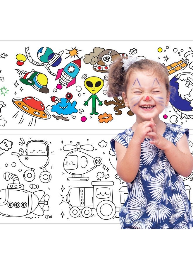 KolorFish KolorFish Coloring Re-Stick Drawing Paper Roll For Kids, 118X12 Inch Large Coloring Poster For Toddlers, Art Paper Crafts Gift For Class Home Birthday Party (Science Technology & Life, 3 M),Watercolor - Image 4