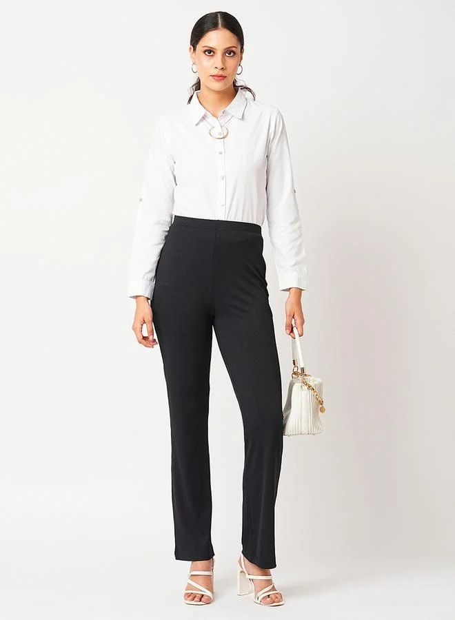 globus Globus Solid High-Rise Stretchy Slim Fit Treggings