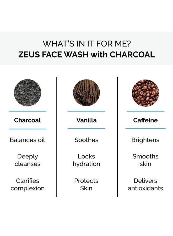 Zeus Daily Face Wash With Charcoal For Men Detoxifying Everyday Skin Facial Cleanser Exfoliating Face Wash For All Skin Types Made In Usa 4 Fl Oz - Image 4