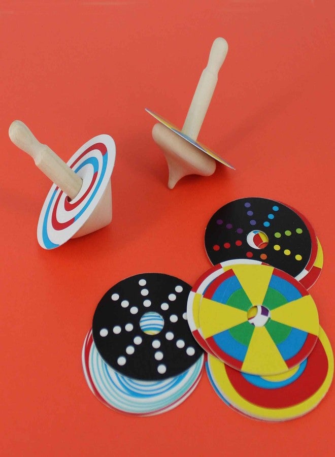 Shumee Handmade Wooden Spin Tops Set Of 2 | (3+ years) | Colorful Lattu Bongaram Toy For Kids | Wooden Gyroscope Sensory Fidget Toy | Fun Activity Play | Develops Fine Motor Skills | Gift For Kids - Image 3