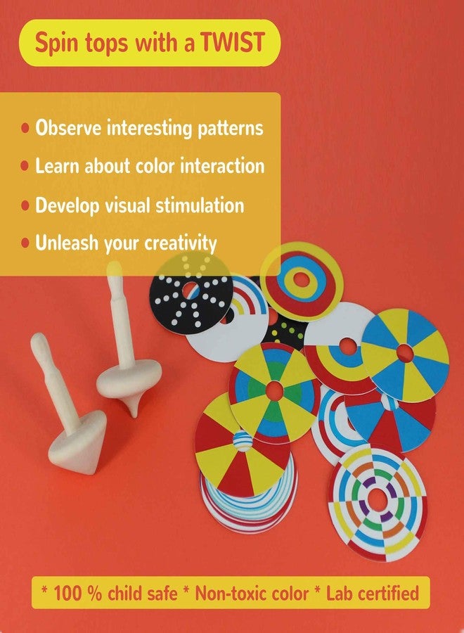 Shumee Handmade Wooden Spin Tops Set Of 2 | (3+ years) | Colorful Lattu Bongaram Toy For Kids | Wooden Gyroscope Sensory Fidget Toy | Fun Activity Play | Develops Fine Motor Skills | Gift For Kids - Image 5