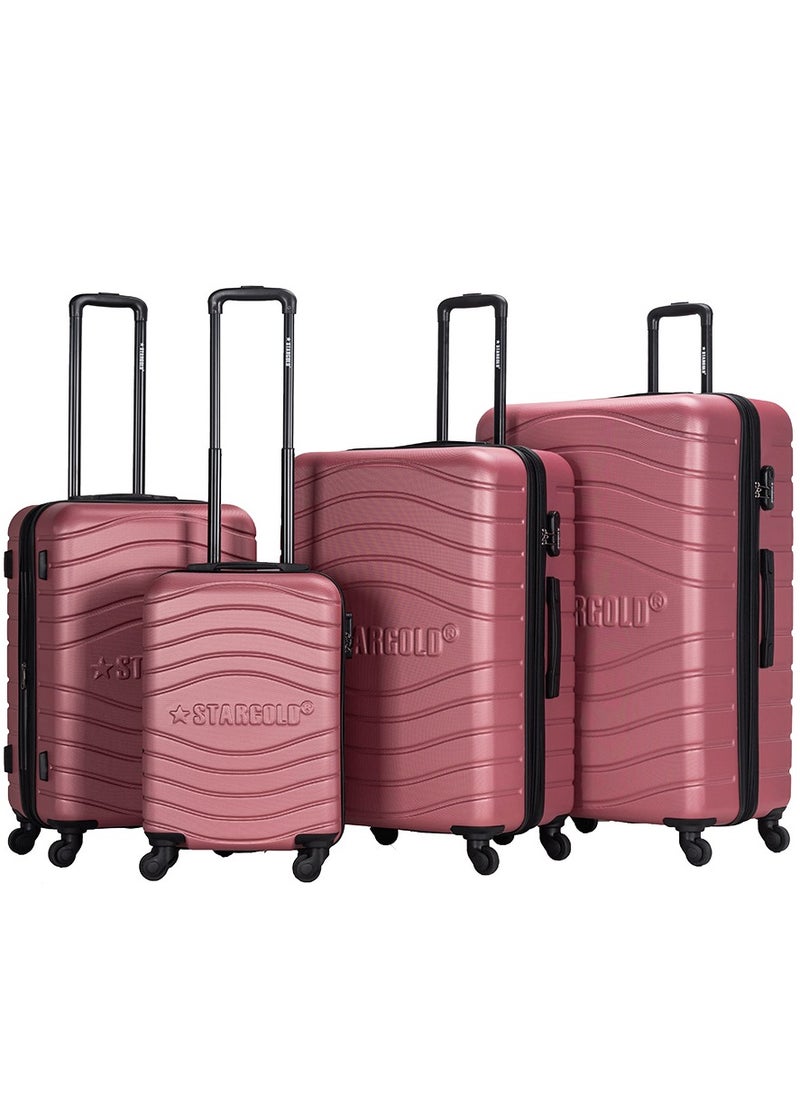 Stargold 4 Pack Of Hardside Spinner Number Locked Luggage Trolley  - Image 1