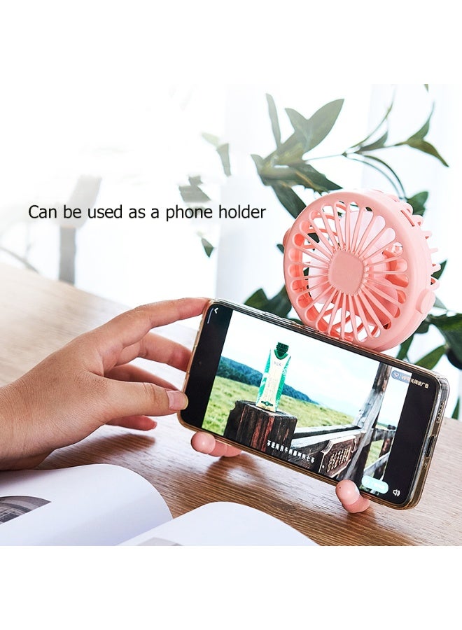 المروحة المحمولة اليدوية, مروحة صغيرة هادئة, مروحة شخصية قابلة لإعادة الشحن USB مناسبة للسفر العائلي, التنقل, المكياج, المكتب, تصميم Octopus لطيف, مروحة عربة صغيرة اليدوية, الوردي - Image 5