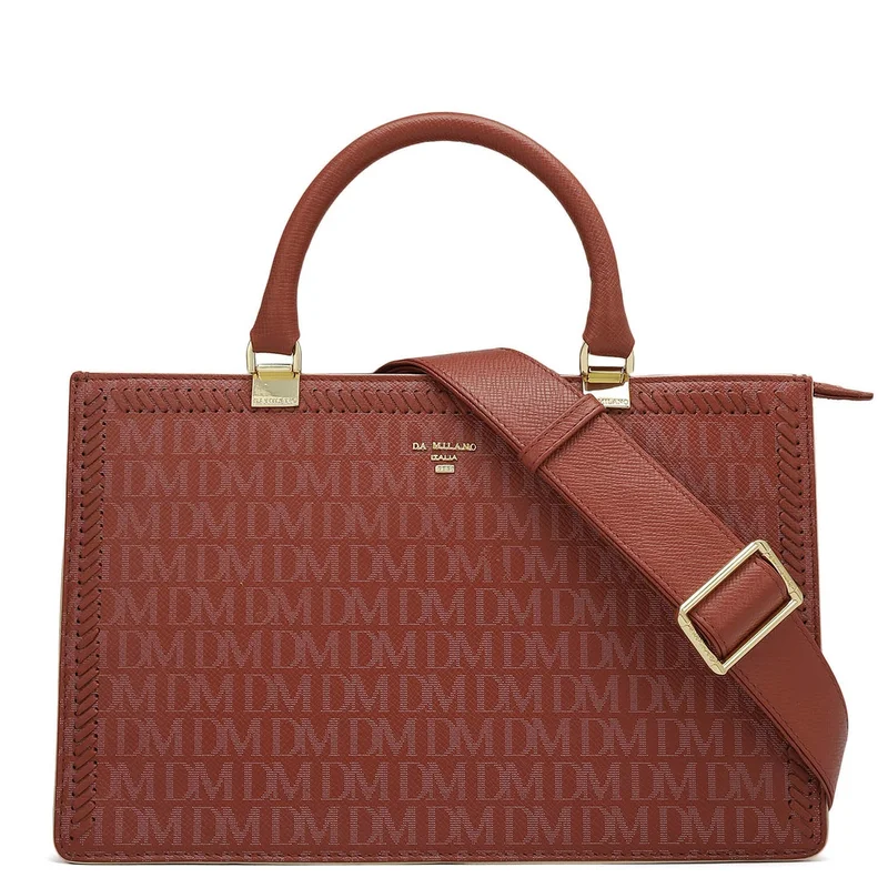 دا ميلانو Genuine Leather Red Satchel Bag