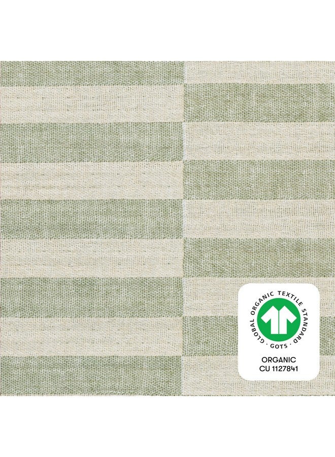 Babyletto 100% Organic Cotton Mini Crib Sheet, GOTS-Certified, Fitted 360°, Ultra-Soft and Breathable Muslin - Moss Green Offset Stripe - Image 5