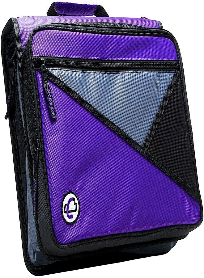 Case it Case-it Universal Zipper Binder | 2-Inch O-Rings, 13-Inch Laptop/Tablet Padded Pocket, 400 Sheet Capacity, Multiple Storage Pockets & Shoulder Strap | School & Office Organizer | LT-007 Purple - Image 1