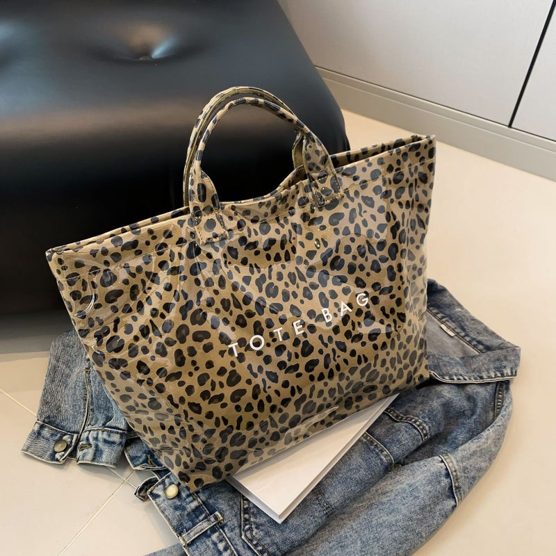 Fashion Leopard Pattern Design Pvc Fabric Material Handbag New Women'S Bag Trend All-Match Single - Image 2