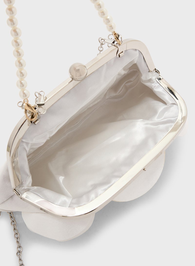 Ella Limited Edition Floral Rose Pearl Clutch Bag - Image 5