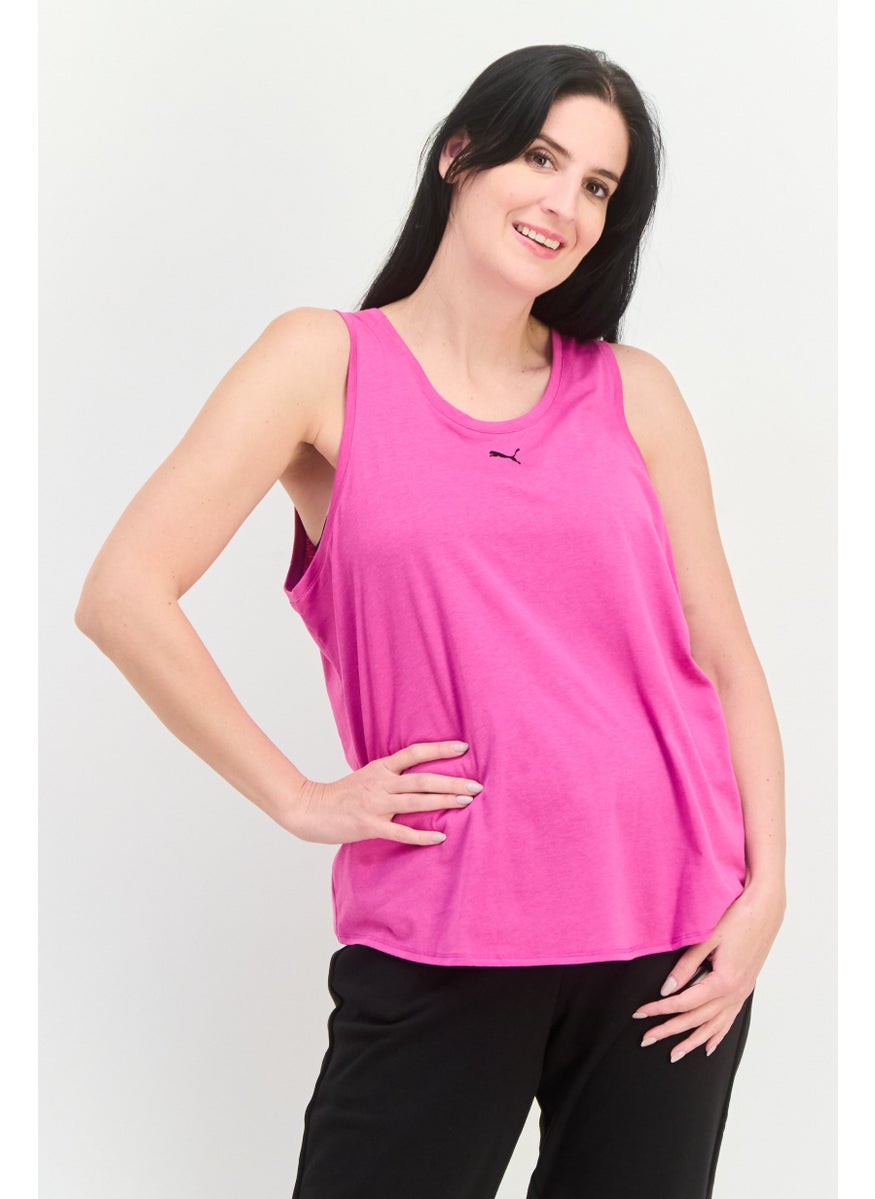 PUMA Women Regular Fit Sleeveless Training Tank Top, Dark Pink  - Image 1
