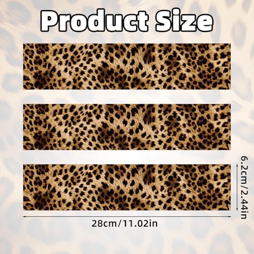 Fukaisu 3pcs Leopard Print Edible Cake Border Strips 28x62cm11x244 Inch Brown Black Cheetah Pattern Rice Wrap Paper PreCut Cake Side Image Trim Decorations for Women Birthday Party - Image 5