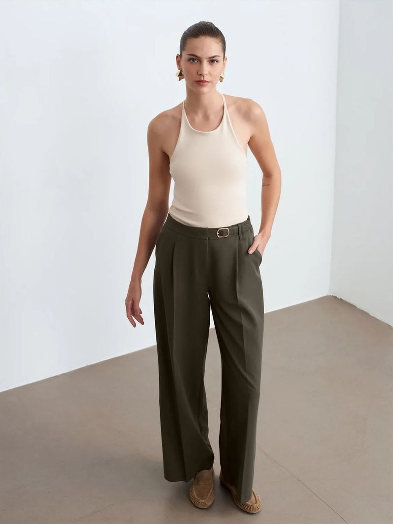 DILVIN Slim Fit Halterneck Jersey Blouse - Image 4