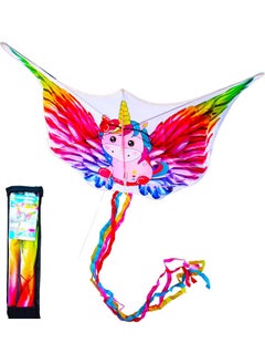 SHAPE UP Shapeup Unicorn Beach Kite for Kids & Adults, Kites for Beginner with 1 Strong Kite String with Winder Handle, Easy-To-Fly Lightweight Sport & Outdoor Toys Great for All Ages - Happy Unicorn  - Image 1