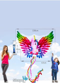 SHAPE UP Shapeup Unicorn Beach Kite for Kids & Adults, Kites for Beginner with 1 Strong Kite String with Winder Handle, Easy-To-Fly Lightweight Sport & Outdoor Toys Great for All Ages - Happy Unicorn  - Image 4