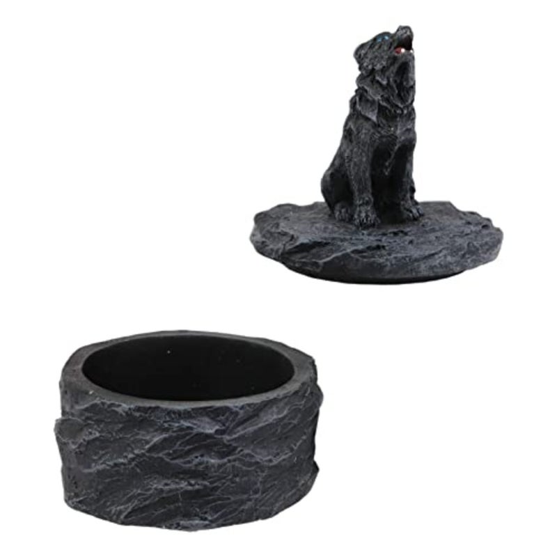 Howling Gray Alpha Mini Rounded Jewelry Decorative Figurine As Decor of Timberwolves Wolves in Cries of The Night Moon Light Animal Totem Spirit Sculpture Accessory - Image 5