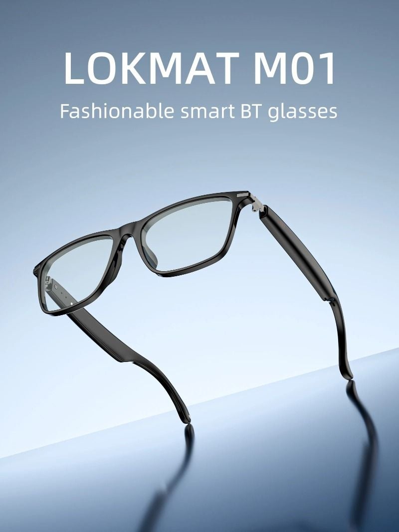 لقمات إلكترونيات Lokmat M01 Bluetooth Smart Glasses, Sports Sunglasses with Photochromic Lenses, Black - Image 4
