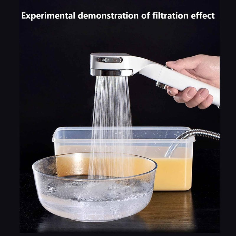 comfrt Shower Head Hand-held, Showerheads & Handheld Showers, Four Gear Pressurized Shower Filtration One Button Water Stop Shower Nozzle Shower Set Pressurized Hand-held Shower Head - Image 2