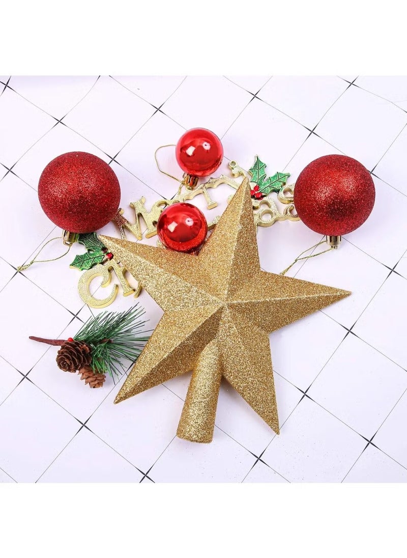 Generic Christmas Decoraticve Accessorie Pack for Home Decor with balls/bow/Tree Top Star/flower  - Image 2