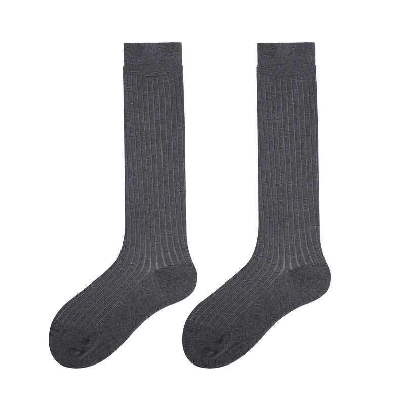 MM Runway New Thin High Tube Socks Breathable Cotton Light gray - Image 2