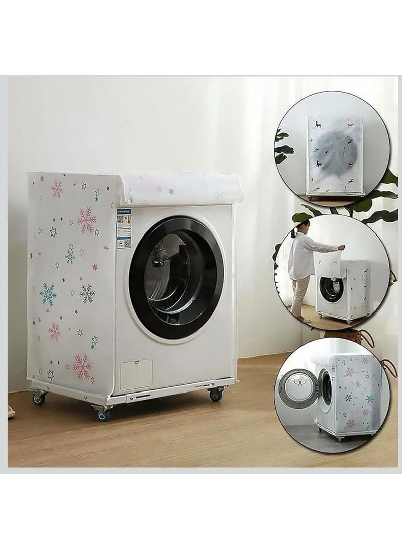 Multi-colored automatic washing machine cover - high quality waterproof, washing machine mat and automatic washing machine cover, moisture and dust protection, waterproof automatic washing machine cover and Zanussi, waterproof top-loading automatic washing machine cover, random design full-size tarpaulin top cover, waterproof cover for washing machine and dryer, multi-shaped automatic washing machine protector - Image 1