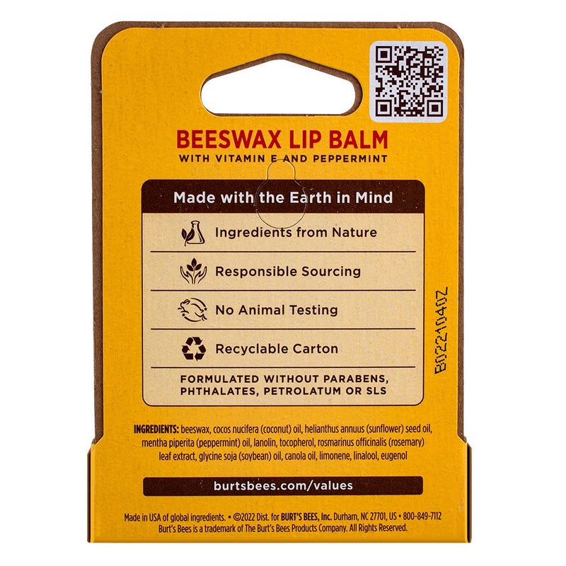 Burt's Bees Beeswax Lip Balm with Vitamin E & Peppermint 0.15 oz (Pack of 5) - Image 2
