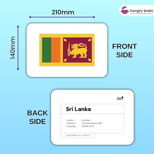 Hungry Brain My First Countries of The World Flashcards – 195 Country Flag Flash Cards Complete with Capital, Continent, Flag & More – Educational Homeschooling, Classroom Learning Flash Card, Gift for Kids - Image 5