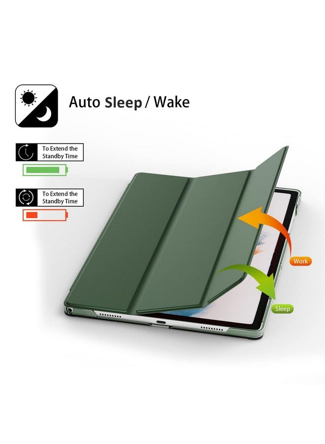 ProElite Cover for Samsung Galaxy Tab A9 Plus 11 inch Case Cover, Smart Flip Case Cover for Samsung Galaxy Tab A9+ 11 inch Translucent Back with Stylus Pen, Dark Green - Image 3