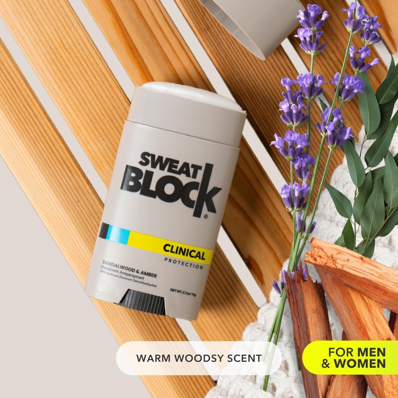 SweatBlock Clinical Strength Deodorant and Antiperspirant for Men and Women Sandalwood & Amber Scent 2 Pack 48 Hour Protection Against Odor & Excessive Sweat Ideal for Active Lifestyles and Daily Use - Image 5