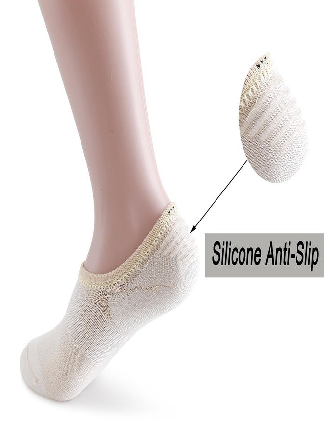 Pareberry 8 Pairs Boys Girls No Show Mesh Socks Cotton Non Slip Low Cut Arch Support Socks (US, Alpha, Medium, Regular, C04-Beige) - Image 4