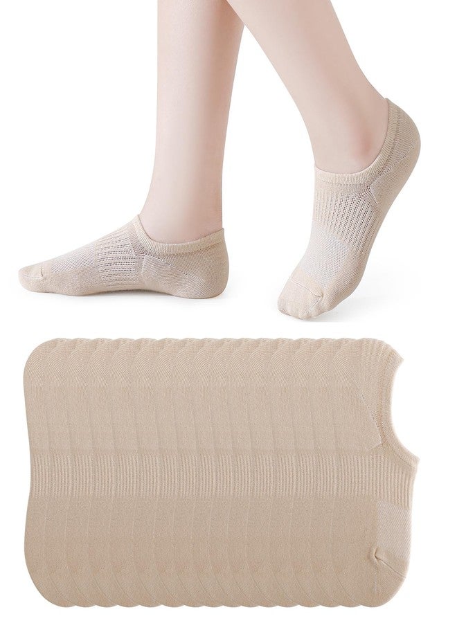 Pareberry 8 Pairs Boys Girls No Show Mesh Socks Cotton Non Slip Low Cut Arch Support Socks (US, Alpha, Medium, Regular, C04-Beige) - Image 1