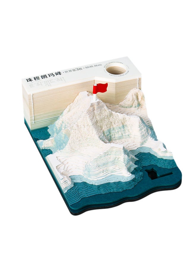 Mount Everest Paper Sculpture Model Creative Desktop Ornament Tourist Attraction Cultural And Creative Souvenir 3d Stereo Note Pad