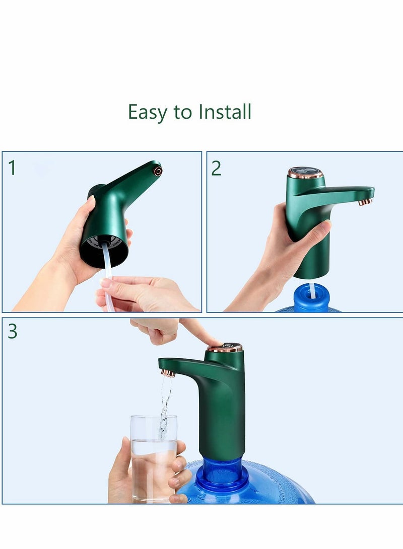 مضخة مياه شرب محمولة قابلة للشحن وغلاية كهربائية لاسلكية بسعة 5 جالون موزع زجاجات عالمي مع مفتاح للاستخدام المنزلي والمكتب والتخييم - Image 5
