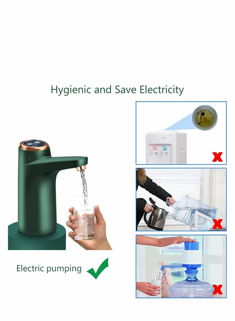 مضخة مياه شرب محمولة قابلة للشحن وغلاية كهربائية لاسلكية بسعة 5 جالون موزع زجاجات عالمي مع مفتاح للاستخدام المنزلي والمكتب والتخييم - Image 2