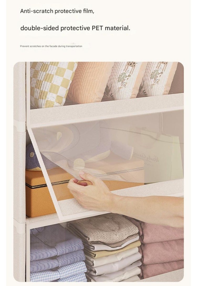 والالا خزانة ملابس بسيطة متعددة الوظائف مقاومة للغبار لتخزين الملابس في المنزل مع باب مغناطيسي شفاف مقاوم للغبار لحقيبة الملابس - Image 5