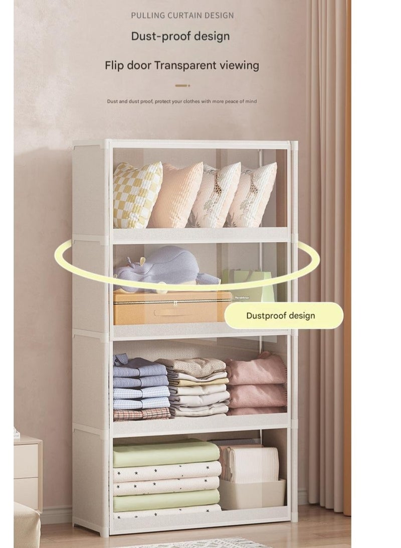 والالا خزانة ملابس بسيطة متعددة الوظائف مقاومة للغبار لتخزين الملابس في المنزل مع باب مغناطيسي شفاف مقاوم للغبار لحقيبة الملابس - Image 2