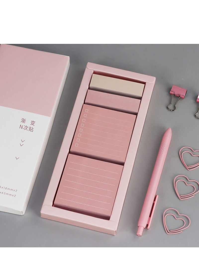 Generic - Portable Pink Macaron Sticky Notes Set with 240 Lined Sheets for Organizing Planners Journals and Calendars in School and Office Supplies - Image 1