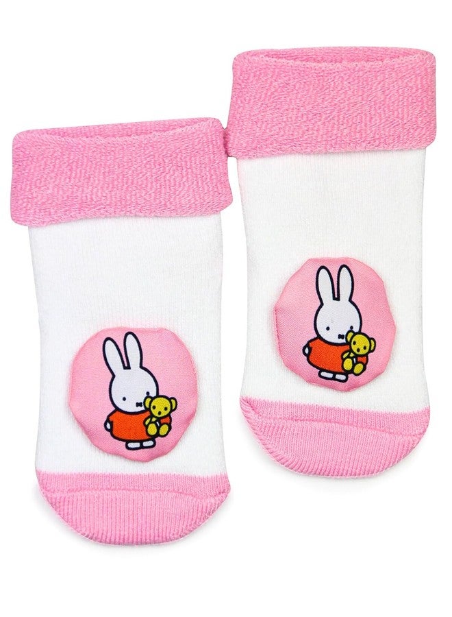 USOXO New Born Baby Soft Cotton Cute stylish Cartoon Character Face Terry (Towel) Socks Shoes | Booties Pack of 1 (IN, Age, 0 Months, 3 Months, 1, Light Pink) - Image 2