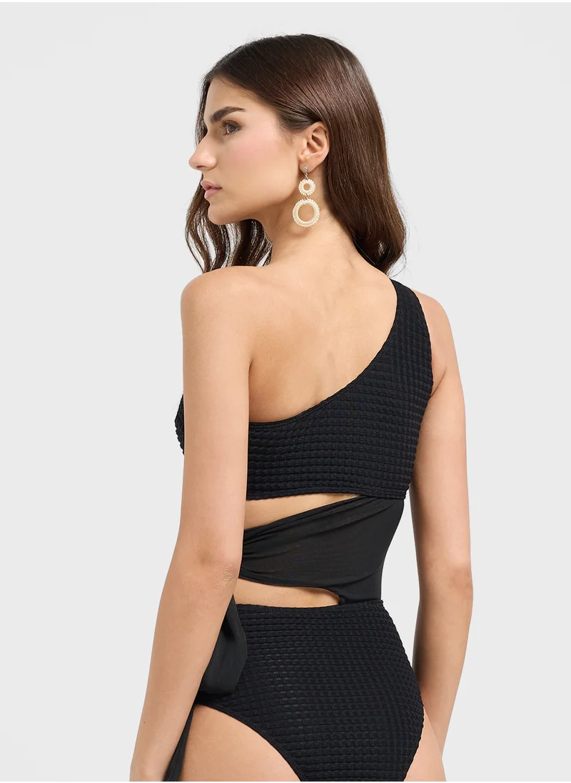 Ginger One Shoulder Cutout Detail Swimsuit