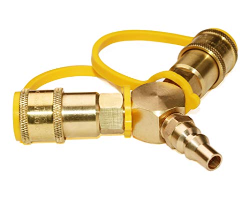 DOZYANT 1/4'' RV Propane Quick Connect Y Splitter Adapter for RV Trailer and Quick Connect Propane Hose Connect to Motorhome Tabletop Grill, 2 Way LP Gas Adapter 1/4" Quick Connect or Disconnect Kit - Image 4